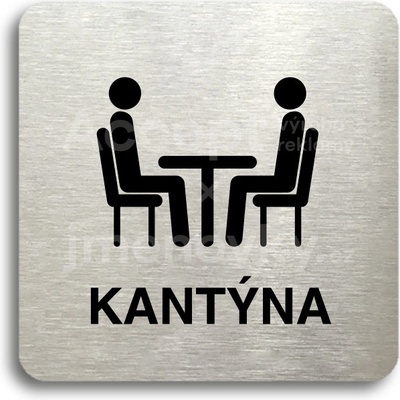 ACCEPT Piktogram kantýna III - stříbrná tabulka - černý tisk bez rámečku