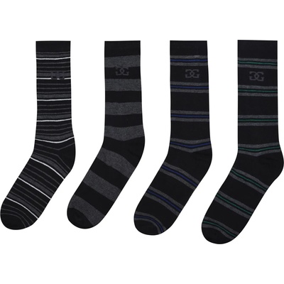 Giorgio Мъжки чорапи Giorgio 4 Pack Striped Socks Mens - Black/Grey