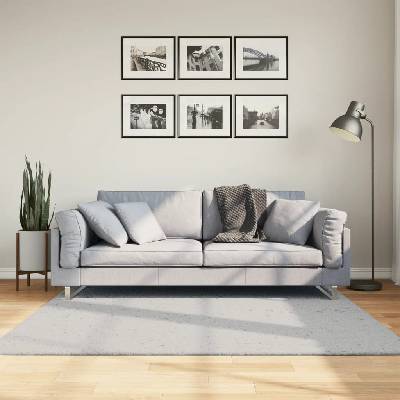 vidaXL Килим HUARTE с къс косъм, мек и миещ се, сив, 160x160 см (375078)