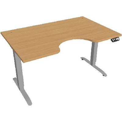 Hobis Office Pro psací stůl Motion MS ERGO 2 Šířka: 140 cm, Barva desky: buk, Barva kovu: šedá RAL 9006 Šířka 120-180 cm / 27 barevných variant