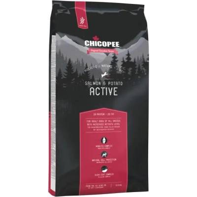 Chicopee Holistic Nature Active Salmon Potato - ADULT холистична храна за пораснали кучета над 12 месеца, активни, ловни, спортуващи, БЕЗ ЗЪРНО, със сьомга и картофи, 12 кг
