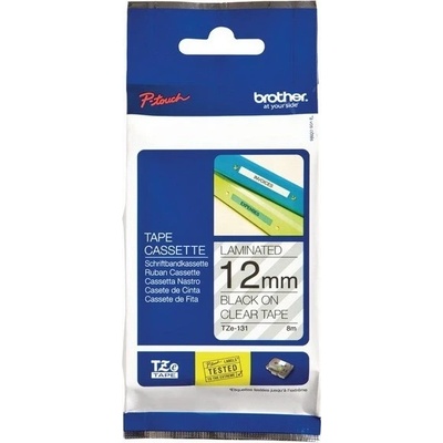 Páska Brother 12mm TZE131, čierna na priehľadnú