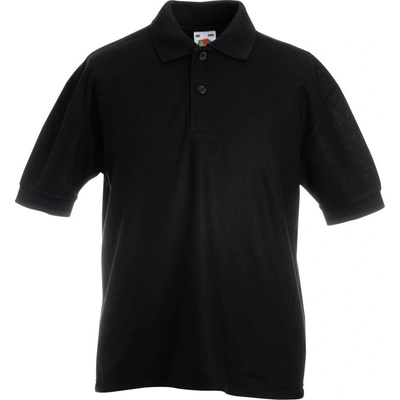 Fruit of the Loom KIDS 65/35 POLO / Детска поло тениска с къс ръкав - черна 164 (163417002a8)