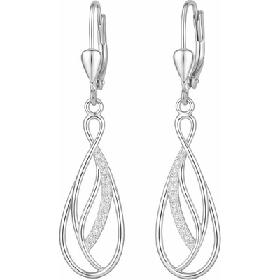 GRACE Silver Jewellery Stříbrné visací náušnice se zirkony Alba stříbro 925/1000 E-1519-MHT-7921/356 Stříbrná