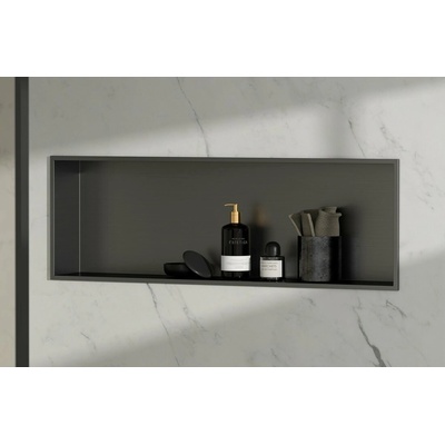 Polysan INSERTA zapustená polica do obkladu, 810x270 mm, nerez, antracit 1301-82B