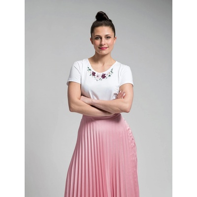 Cityzenwear BREDA Dámské tričko bílé potiskem květiny Bílá