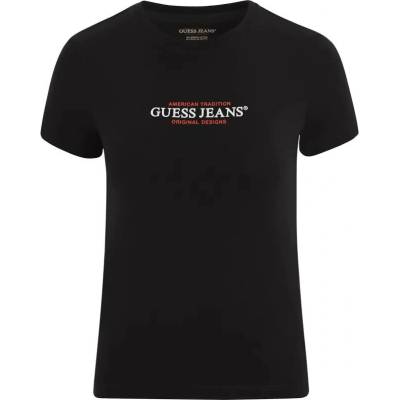 Тениска Guess jeans Gj Cn Slim American Tr short sleeve T-shirt - Black (Jet Black A996)