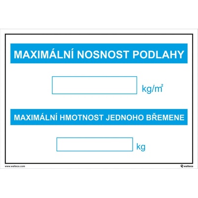 Walteco Maximální nosnost podlahy 297x210mm, formát A4, samolepka Množství: 1 ks , 20034