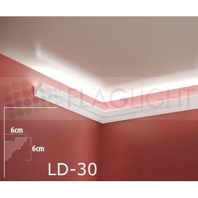 Ld-30 Декоративен профил за скрито led осветление ► 2метра (ld30)
