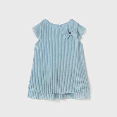 Mayoral Рокля тюл плисирана в небесносин цвят за мини момиче Майорал