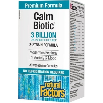 Natural Factors Calm Biotic® - Пробиотик срещу стрес и нервен стомах 3 млрд. активни пробиотици, 2 щама, 30 капсули Natural Factors (1860 NF)