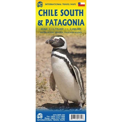ITMB Publishing mapa Chile south and Patagonia 1:2,2 mil. - Tierra del Fuego 1:750 tis. ITM