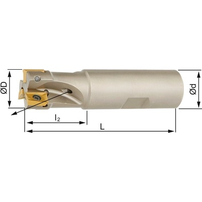 FORMAT Stopková fréza 90° z2 vnitř. chl. d18mm pro apkt10