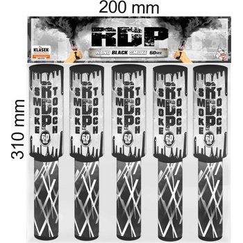 Černá dýmová pochodeň s trhací pojistkou 5 ks
