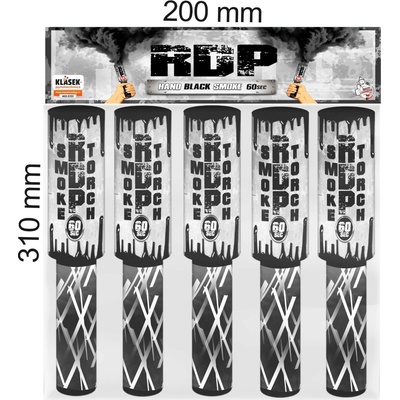 Černá dýmová pochodeň s trhací pojistkou 5 ks
