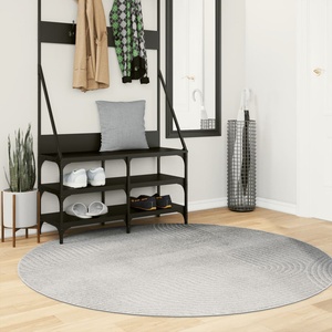 vidaXL Килим IZA с къс косъм, скандинавски вид, сив, Ø 160 см (375460)
