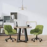 vidaXL Въртящи се трапезни столове, 2 бр, светлозелени, кадифе (3103424)