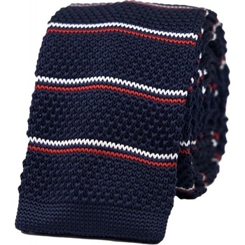 Bubibubi pletená kravata trikolóra tmavomodrá