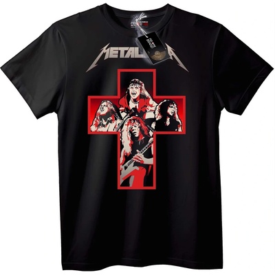 NOONEBRAND Тениска Metallica Кръстосана банда - XL, Black