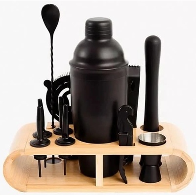 Koktejl shaker 750ml Set - Míchané drinky dárková sada 11 doplňků černý
