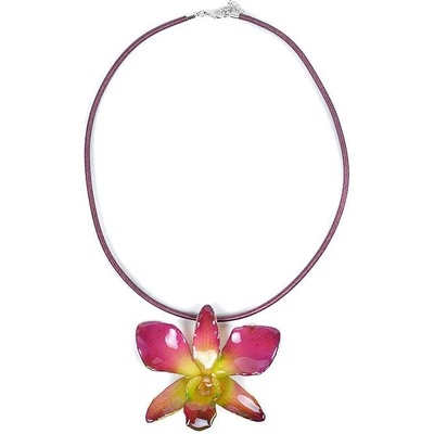 Dannyra Колие с истинска орхидея и копринена верижка модел 4 Dannyra Jewels