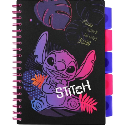 Coolpack Zápisník špirálový B5 so záložkami Stitch Black