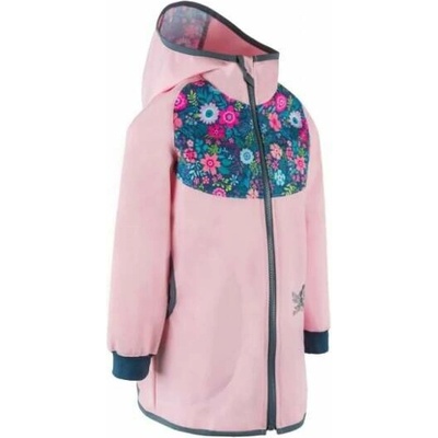 Unuo Dětský softshellový kabátek bez zateplení Sv. růžová Květinky – Zboží Mobilmania