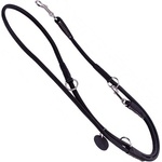 COLLAR Регулируемо кръгло кожено поводище Soft 125 - 183см, 6мм - черно