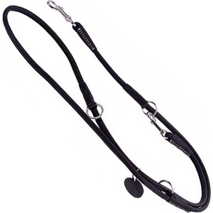COLLAR Регулируемо кръгло кожено поводище Soft 125 - 183см, 6мм - черно