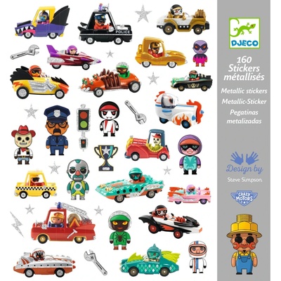 Djeco samolepky crazy motors