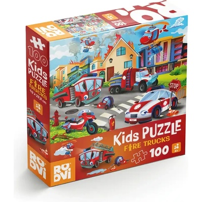 ROOVI - Puzzle Fire trucks - 100 piese