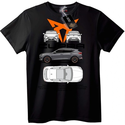 NOONEBRAND Тениска Cupra Дизайн на Кола - 2XL, White