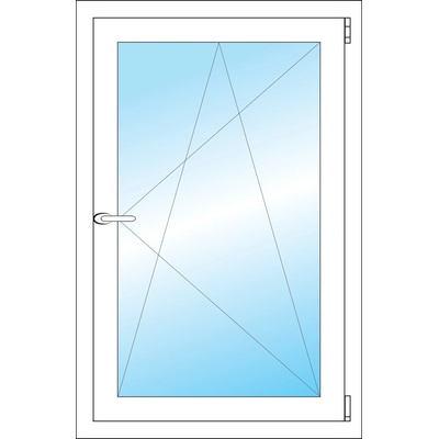 OKNA HNED Plastové okno 66x101 cm (660x1010 mm) bílé otevíravé a sklopné pravé