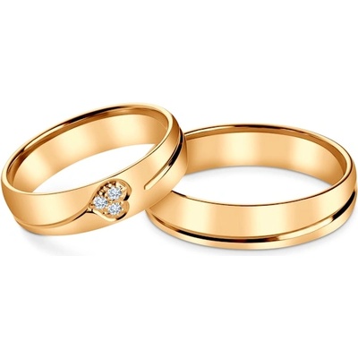 SAVICKI Сватбени халки: жълто злато, полукръгли, 5 мм