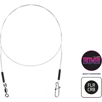 Delphin Bomb! Fluorokarbónová Šnúra s obratlíkmi a karabínou 35cm 13kg 2ks