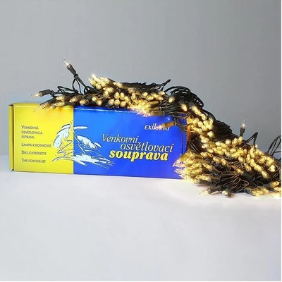 Exihand Vianočná vonkajšia reťaz 160x1,5V 0,07A 46m IP44 EX0109