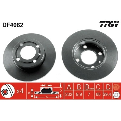 Brzdový kotúč TRW DF4062