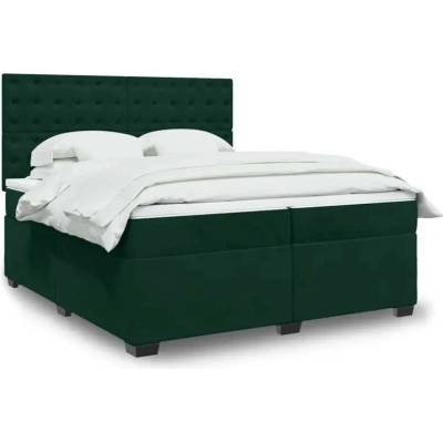 vidaXL 11461.3293317 Boxspring postel s matrací tmavě zelená samet