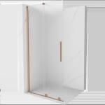 Mexen Velar плъзгаща душ-преграда Walk-in 90 x 200 см, матирано 8 мм, четкана мед - 871-090-000-33-65 (871-090-000-33-65)