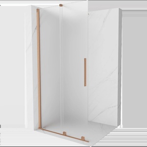 Mexen Velar плъзгаща душ-преграда Walk-in 90 x 200 см, матирано 8 мм, четкана мед - 871-090-000-33-65 (871-090-000-33-65)
