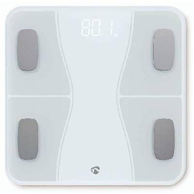 NEDIS chytrá osobní váha/ Bluetooth/ 16 měřících funkcí/ nosnost 180kg/ Android/ iOS/ ABS/ sklo/ bílá BTHPS11WT