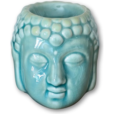 AW ArtisanKeramická aroma lampa hlava Buddhy růžovo modrá