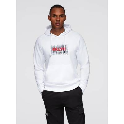 Ombre Men's classic printed kangaroo sweatshirt white