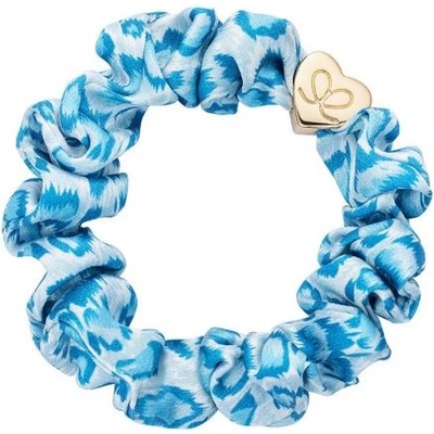 By Eloise London Silk Scrunchie Gold Heart гривна / ластик за коса цвят син