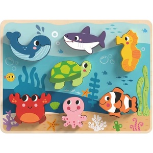 Tooky Toy Дървен пъзел 3d морско дъно tk265 - 8 части
