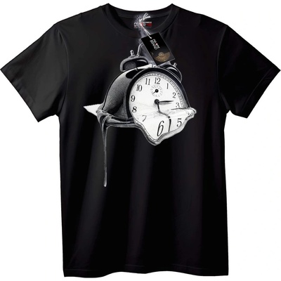 NOONEBRAND Тениска Сюрреален Разтопен Часовник - 2XL, Black