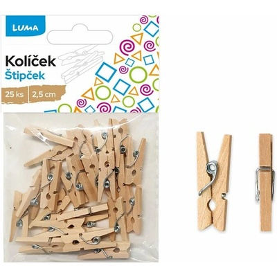 Kolíček Luma 3,5cm, 25ks natur
