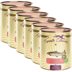 Terra Canis сьомга с просо, праскова и билки 6 x 800 г