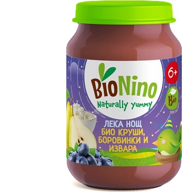 BioNino Лека нощ БИО круши, боровинки и извара 6м+ 190 г