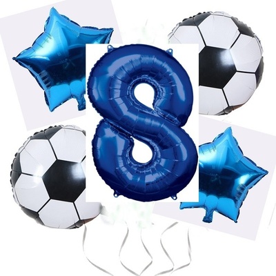 Balónkový set Fotbal modrý 8.narozeniny